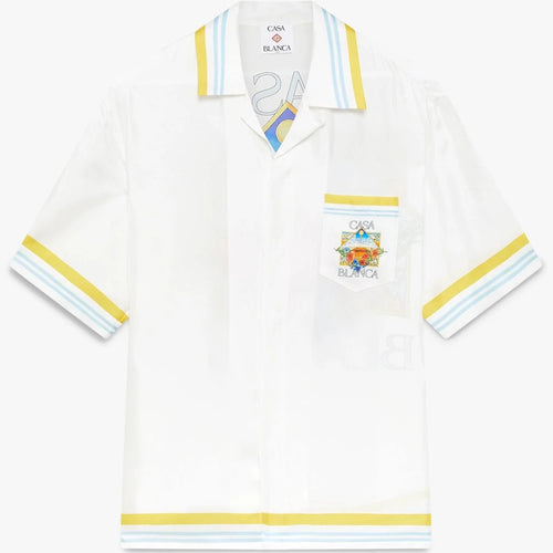 Tennis Landscape Cuban Collar SS Shirt