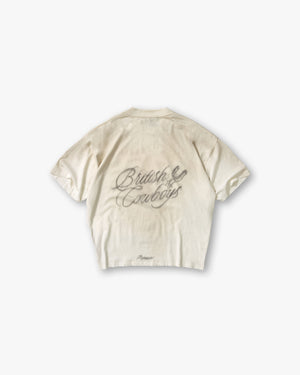 British Cowboys T-Shirt in Washed Ecru