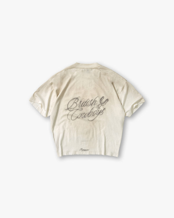 British Cowboys T-Shirt in Washed Ecru