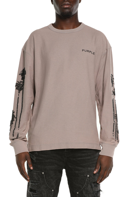 Textured LS Tee Steeple Gray