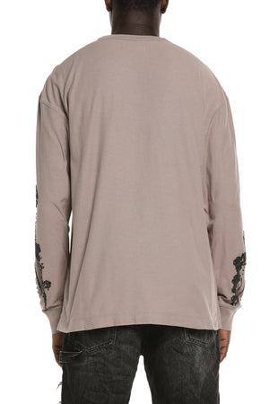 Textured LS Tee Steeple Gray