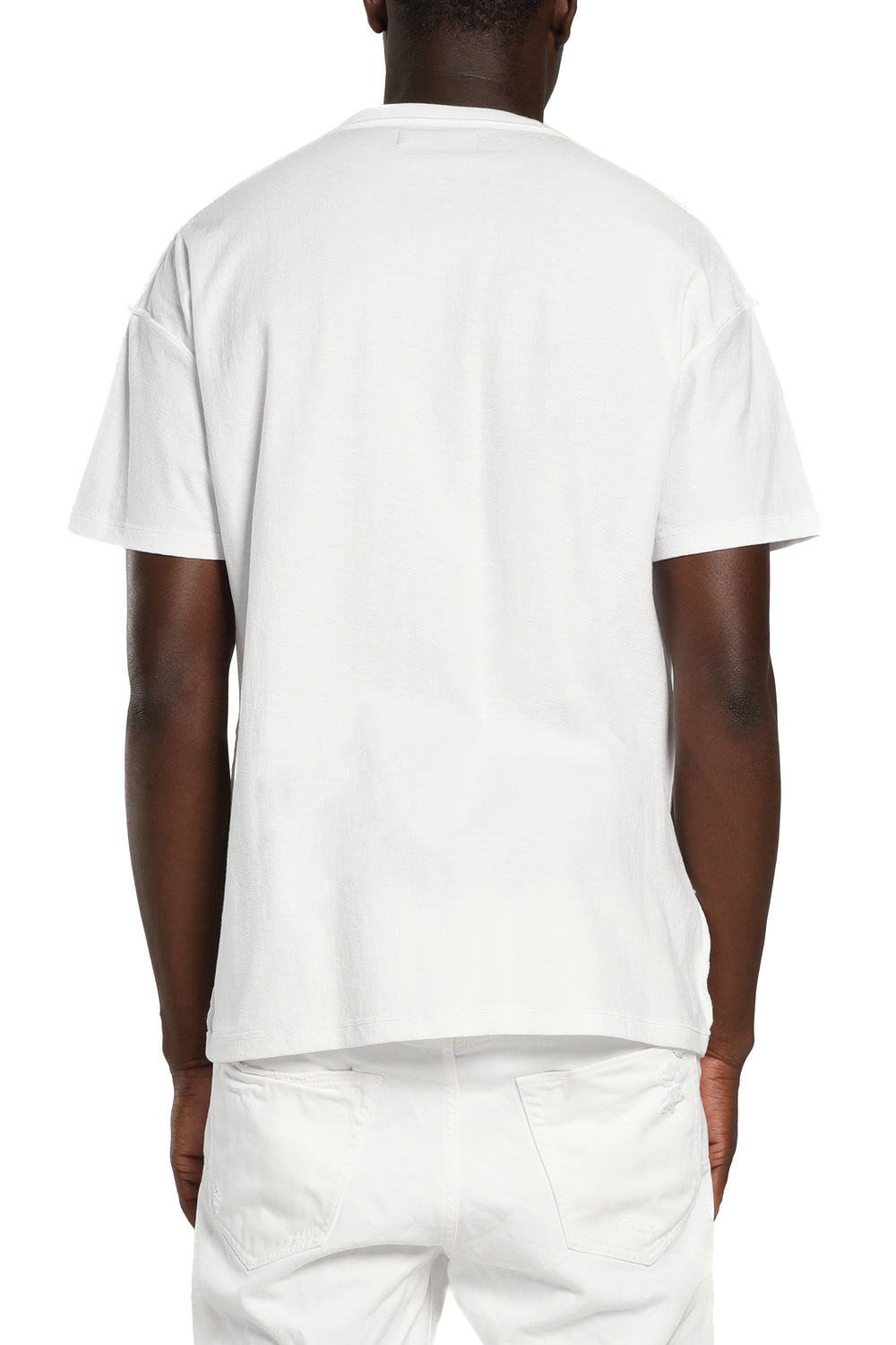 Textured Inside Out Tee Neon Logo White