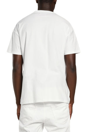 Textured Inside Out Tee Neon Logo White