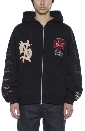 league ekcess zip hoodie jet black