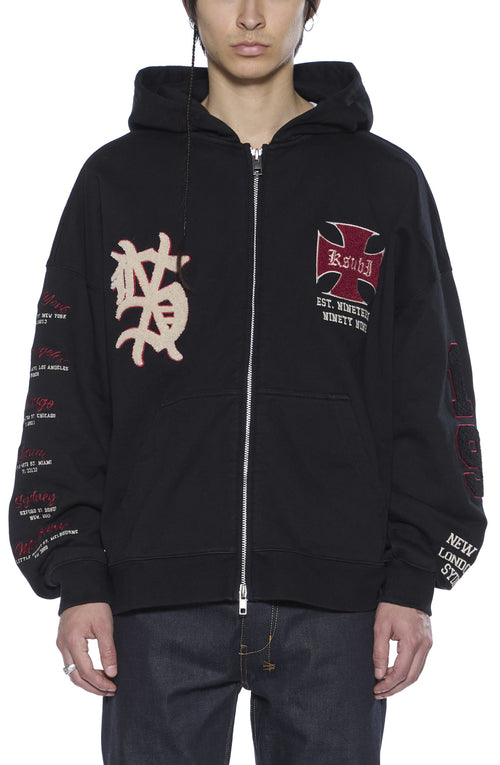 league ekcess zip hoodie jet black