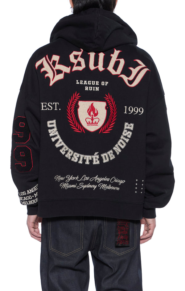 league ekcess zip hoodie jet black