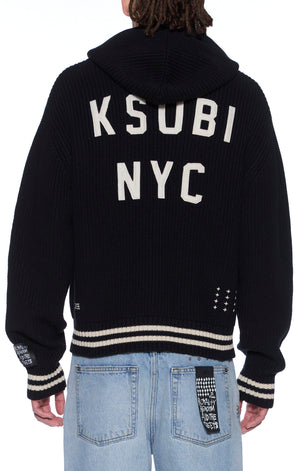 boxer zip knit hoodie midnight
