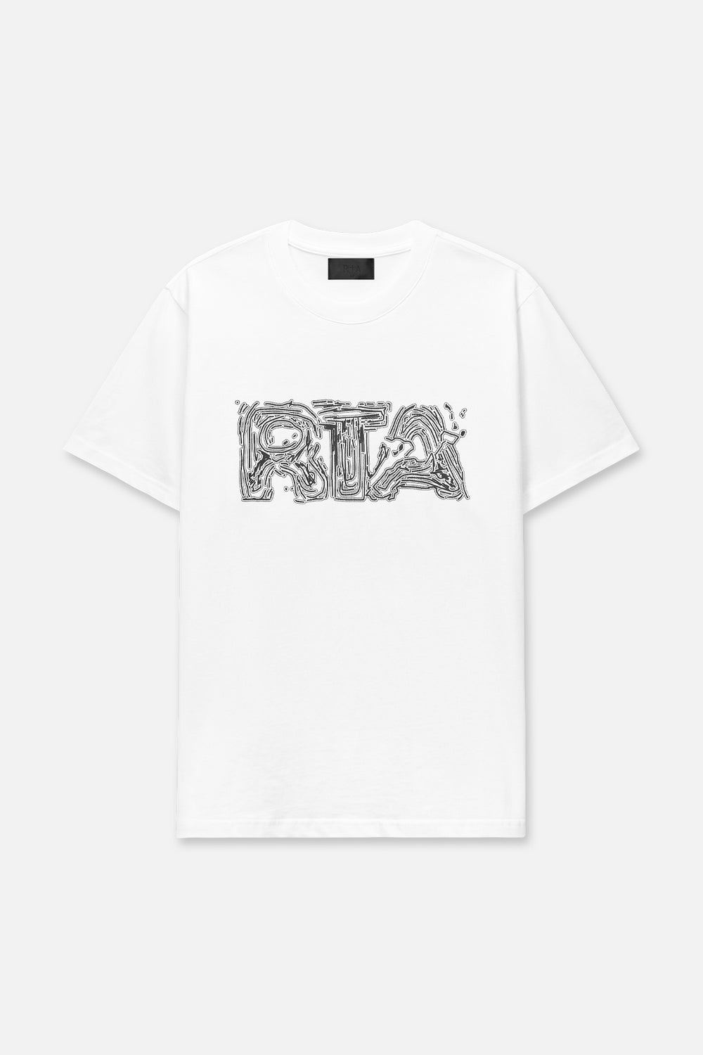 Liam Short Sleeve Tee | White Topographic Logo