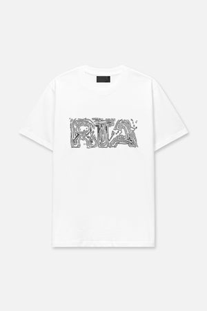 Liam Short Sleeve Tee | White Topographic Logo