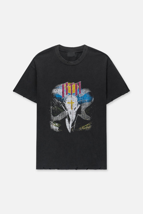Colin Oversized Short Sleeve Tee | Black Scenery