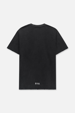 Colin Oversized Short Sleeve Tee | Black Scenery