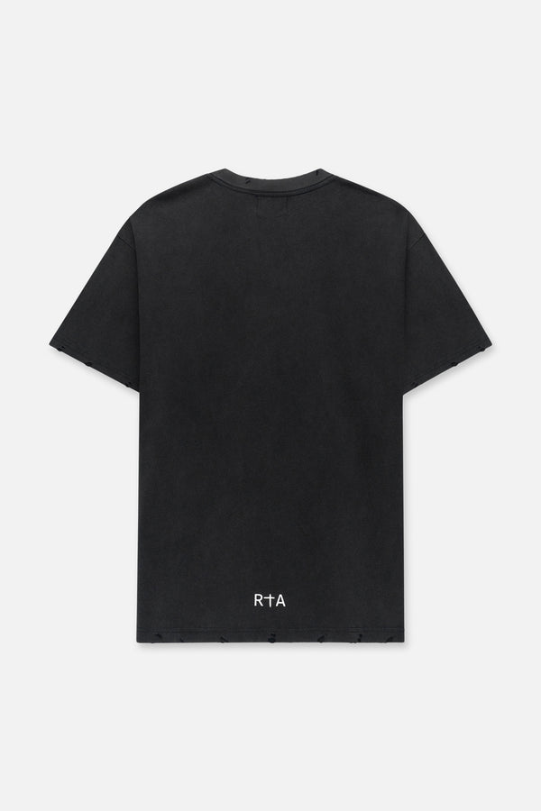 Colin Oversized Short Sleeve Tee | Black Scenery