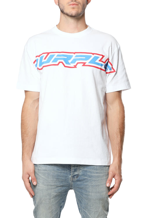 Textured Jersey Ss Tee White/Red/Blue