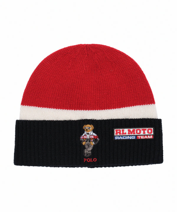 Color Block Holiday Bear Beanie