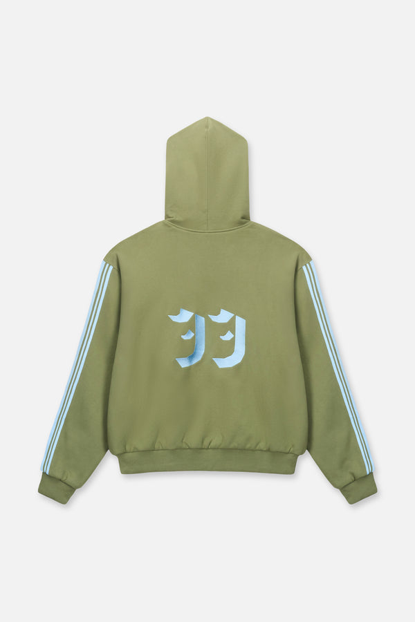Elen Reversible Zip Up Hoodie | Olive Plaid Combo