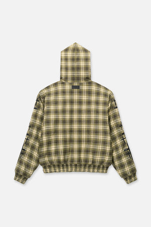 Elen Reversible Zip Up Hoodie | Olive Plaid Combo
