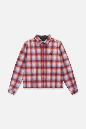 Rynor Cropped Button Up Shirt | Red Plaid
