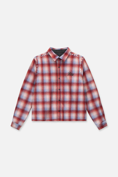 Rynor Cropped Button Up Shirt | Red Plaid
