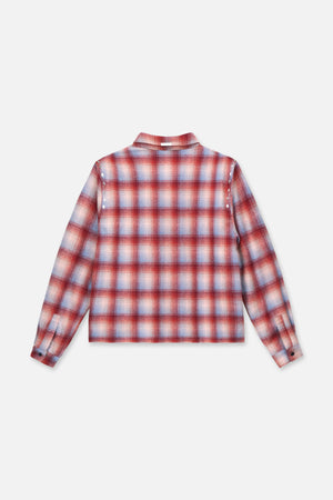 Rynor Cropped Button Up Shirt | Red Plaid