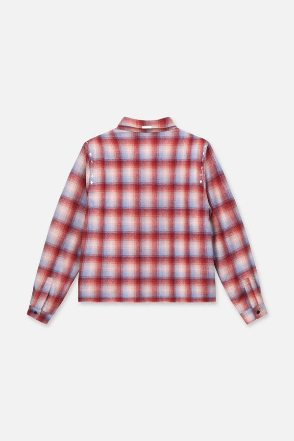 Rynor Cropped Button Up Shirt | Red Plaid