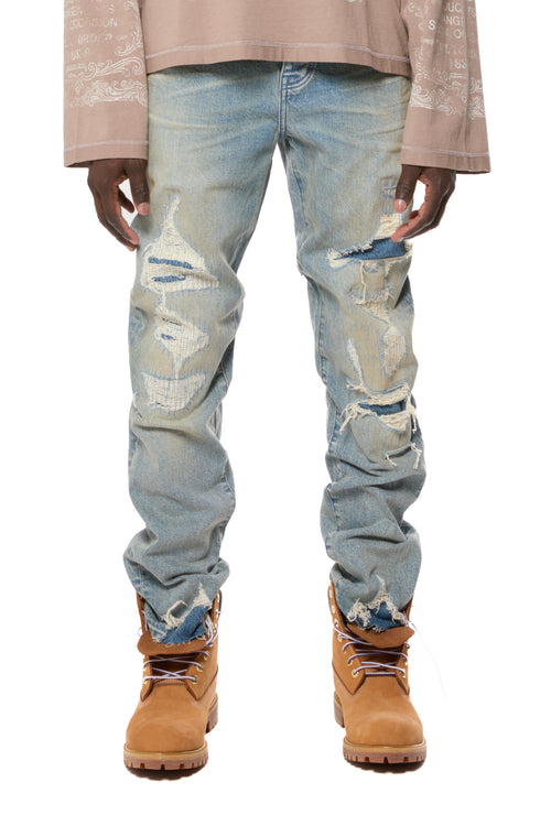 P005 Vintage Destroy Light Indigo