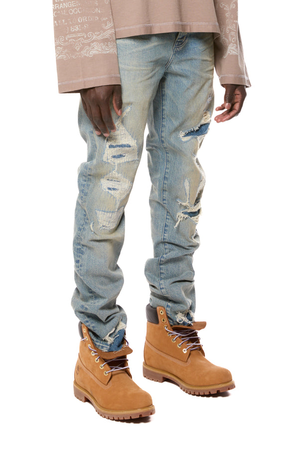 P005 Vintage Destroy Light Indigo