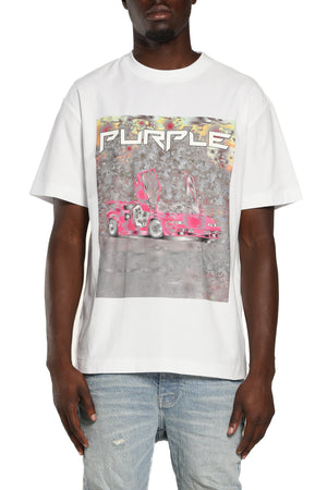 Textured SS Tee Car 26 Brilliant White