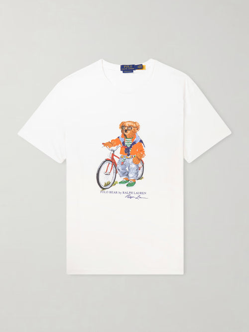 Polo Bear Big and Tall White Classic Bike